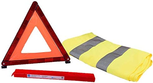 Visibility Car Emergency Roadside Kit Safety Triangle Warning Kit Car Roadside Emergency Kit with Reflective Warning Triangle Visibility Roadside Vest for Car Trucks