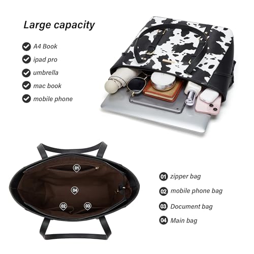 Image of Women Fashion Synthetic Leather Handbags Tote Bag Shoulder Bag Top Handle Satchel Purse Set