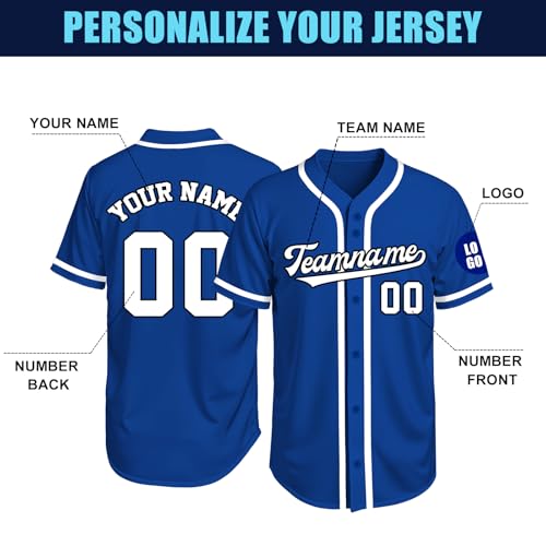 Image of Custom Baseball Jersey Personalized Stitched or Printed Name Number Baseball Shirt Sports Uniform Gifts for Men Women Youth
