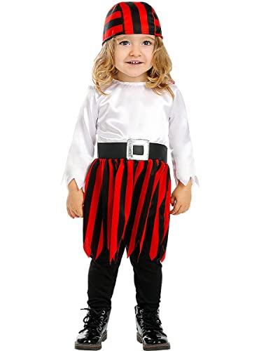 Funidelia | Disfraz de Pirata - Colección bucanero para bebé Talla 0-6 Meses Corsario, Bucanero - Color: Negro - Divertidos Disfraces y complementos