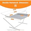 Everyfun Double Hammock with Spreader Bar,Soft Pillow,Max Load 500lbs,Portable Hammock for Outdoor,Camping,and Backyard,Dark Gray