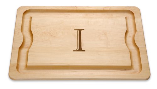 J.K. Adams20-Inch-by-14-Inch Maple Wood Monogrammed BBQ Cutting Board, "I"