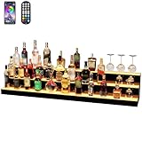 MESAlLUP Acrylic 60 Inch 3 Tier Detachable LED Lighted Liquor Bottle Display Shelf with Remote Control, Mulit Colorl Lighting Shelves for Home Mini Bar Restaurants & Party Use(Without Power Bank)