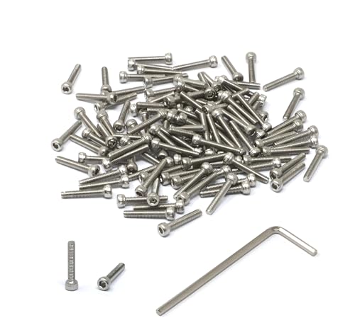 Image of iexcell 100 Pcs M2.5 x 14mm Thread Pitch 0.45 mm Stainless Steel 304 Hex Socket Head Cap Screws Bolts Kit