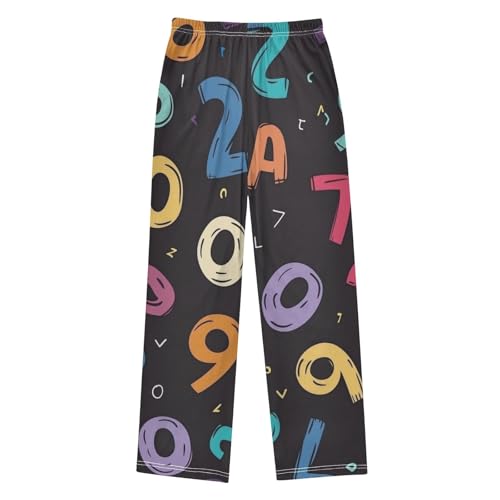 ZZXXB Funny Number Boys Long Pants Soft Trousers Elastic Waist Kids Lounge Bottoms with Pockets S-XL2