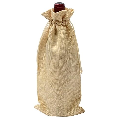 SXUUXB 10pcs Solid Color Linen Wine Bottle Bags, Linen Wine Bottle Gift Wrap Bags for Wedding Christmas Party Dinner - Yellow - 35x15cm/13.7 * 5.9in Cover