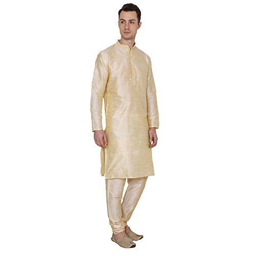 Image of Royal Kurta Men's Cotton Silk Plain Solid Long Only Kurta