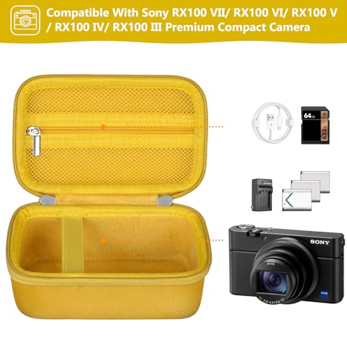 Funda rígida amarilla para cámara Sony RX100 serie miniatura 2