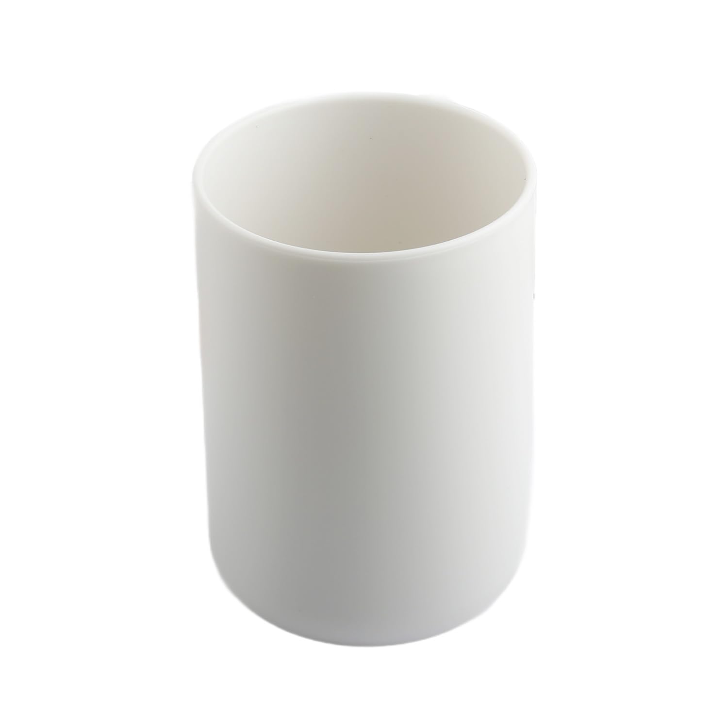 Hopzab Reusable Toothbrush Holder Cup, Unbreakable Plastic Tumbler for Bathroom, Portable Mouthwash & Drinking Cup, Vanity Countertop, 300ml (White)