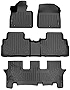 SMARTLINER All Weather Custom Fit Black 3 Row Floor Mat Liner Set Compatible with 2020-2023 Kia Telluride with 2nd Row Bench or Bucket Seats with Center Console
