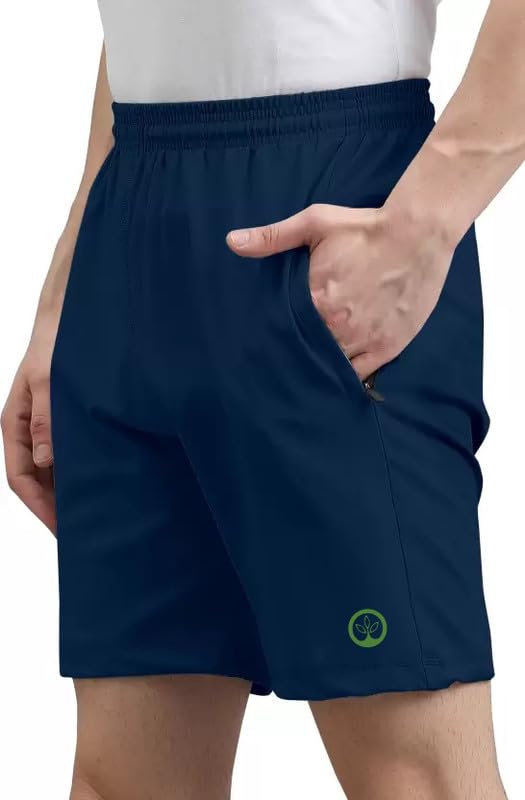 Shine N Show Men's Cotton Blend Stylish, Solid Regular Fit Shorts (Blue)-picture-14