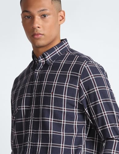 Image of Tommy Hilfiger Men's Cotton Solid Regular Fit Shirt