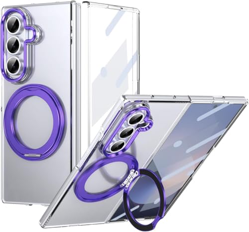 MagsafeΉ MNV[Z Fold5 p P[X NA 킢 O X^ht 360°] }Olbg ϏՌ galaxy Z Fold5 p  Jo[ X}zP[X ی }OZ[tΉ Violet