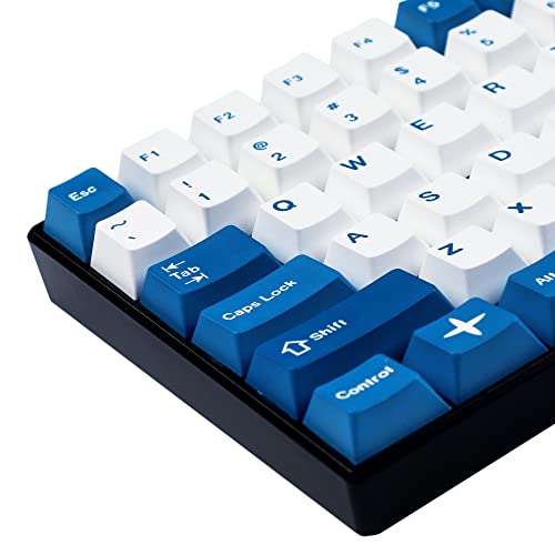 Image of 143 Wailing Dye-Sub Blue White Red Keycaps Thick PBT Cherry Profile Key caps for TKL 61 64 68 75 87 96 104 108 GMMK MX Mechanical Keyboard