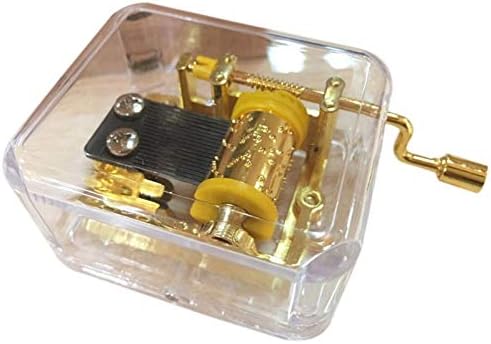 子どもの音楽手回しクリエイティブギフト誕生日ギフト透明な絶妙なクラスメイトミニ友達ボックスオルゴールコンパクト