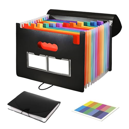 ORAGKE Carpeta Clasificadora A4 de 13 Bolsillos, Carpetas Archivadoras Expandible, Carpeta Acordeon A4 con Separadores y Etiquetas, Clasificador Documentos para Oficina, Escuela, Hogar