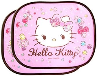 Hello Kitty Pink Foldable Pair of Car Side Window Sunshade Auto Static Cling Sun Shades Protector Easy Use