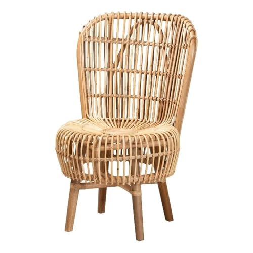 Sillón Rattan Bohemio Marrón Curvado Moderno miniatura 1