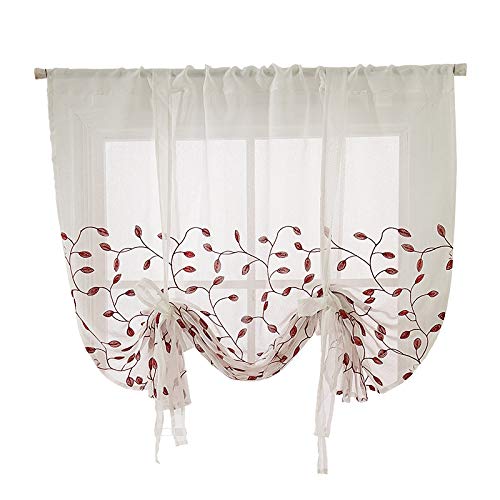 YIWOYI Cortinas de cocina modernas, cortinas de cocina, 60 x 140 cm, cortinas con trabillas (1981,80 x 120)