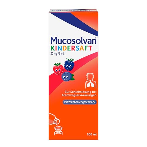 Mucosolvan Kindersaft |100 ml | Hustenlöser bei Husten und festsitzendem Schleim | Mit Ambroxol für schnelle Hustenlinderung | Für die ganze Familie | Bei Erkältung oder Bronchitis