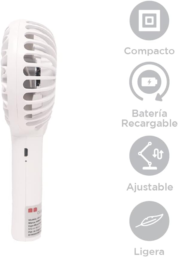Back view of the MINISO Portable Fan with charging port