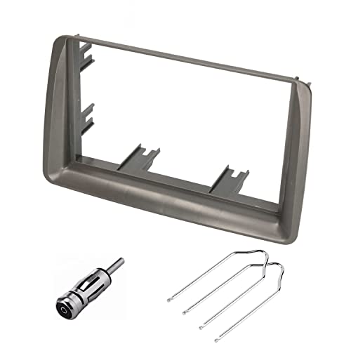 Audioproject A408-10 - Marco de radio de coche 2 DIN compatible con Fiat Panda (169) 2003-2012, marco de montaje, adaptador de antena, herramienta de desbloqueo, color gris