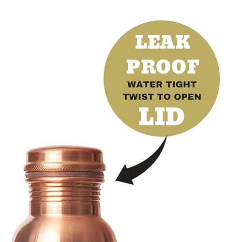 Image of Pure Copper Water bottle | 100% Pure Copper Water Bottle I Leak Proof & Rust Proof I Copper Bottle for Home, School & Office | Matte Finish (Plain, 1, Piece)