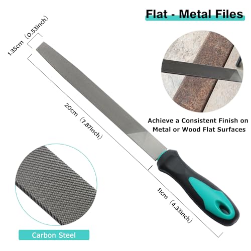 YANMAKE 4Pcs Metal File Set, 8inch Hand Files Large Steel Rasp Files with Handles for Metalworking, Woodworking and More - Image 2