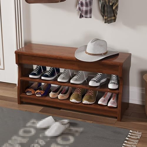 Taburete de madera para cambiar zapatos de forma cómoda en la entrada 6
