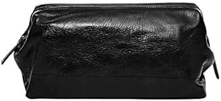 Fossil Leather Travel Toiletry Bag Shave Dopp Kit , Black (Model: MLG0724001)