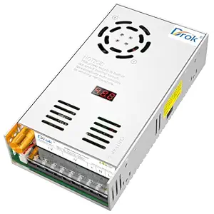 DROK 48V Power Supply, AC 110V/220V to DC 0-48V 10A 480W Buck Converter, Adjustable Variable LED Adapter Regulated 5V 12V 24V 30V 36V 48V Volt Voltage Transformer 10A Amp Charger for Lab CCTV