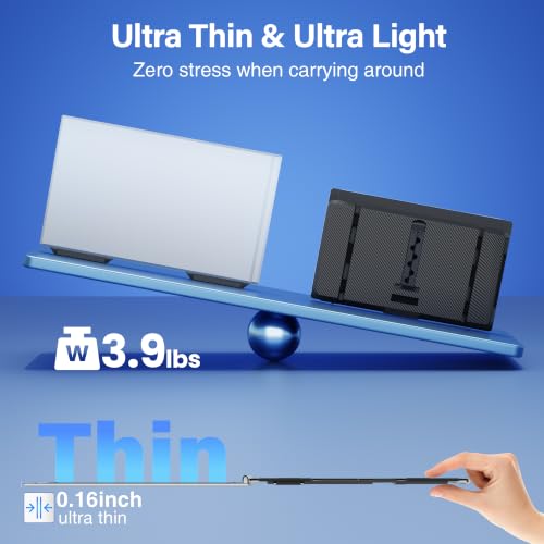 Image of One Cable Connect Laptop Screen Extender Monitor Portable, Ultra Thin 15.6 inch 1080P FHD Triple Screen, Fit 13-17 inch Laptop, Plug & Play Compatiable with Win /Mac /Chrome /Android