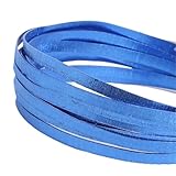 Aluminiumdraht 3,0 Meter 5, mm weicher, flacher Aluminiumdraht, Schmuckdraht for Armbänder, Halsketten, Schmuckherstellung, DIY-Schmuckhandwerk, Zubehör(Blue)
