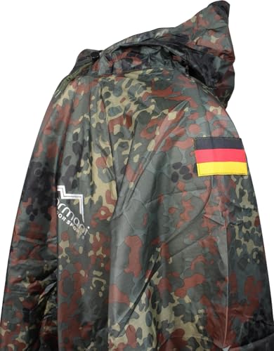 normani Bundeswehr Regenponcho nach TL mit Deutschlandflaggen am Armbereich
