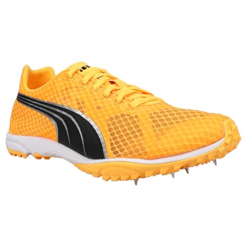 PUMA Mens Evospeed Haraka Track and Field Shoe, Sun Stream-Sunset Glow-PUMA Mens Black, 12