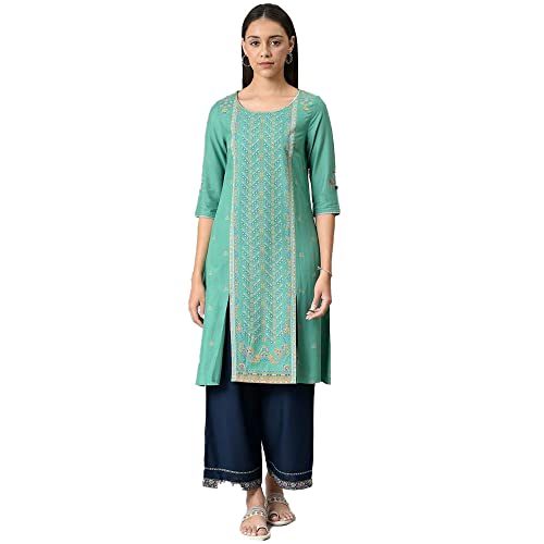 Image of W for Woman Women's Viscose Straight Fit Straight Kurta