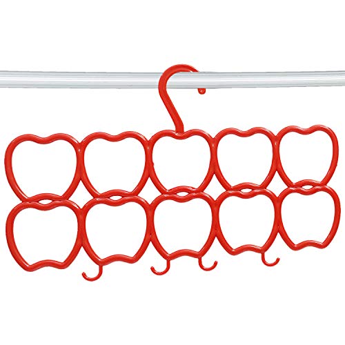 Image of Kuber Industries 10-Circle 2 Pieces Plastic Heart Design Hanger for Scarf, Shawl, Tie, Belt, Closet Accessory Wardrobe Organizer (Multicolour)
