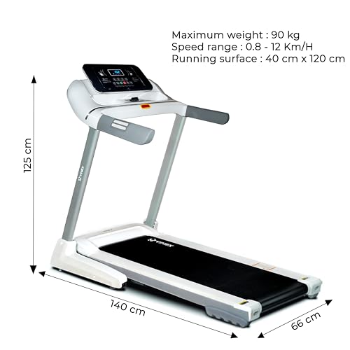 Image of Vinex Luxury Motorised Treadmill for Home | Foldable with Digital Display | Max User Weight 90kg | Speed 0.8-12 Km /h | Built-in Workout Programs | Model: Ecos