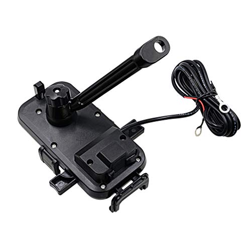 Hemobllo Motorcycle Phone Mount Bike Phone Stand Anti-shake Phone Holder 360 Rotating Cell Phone Holder for Bicycle Car USB Fast Charing Black (Mirror Stand Type)