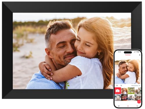 Frameo 10.1 Inch WiFi Digital Picture Frame Digital Photo Frame with 1280x800 HD IPS Touch Screen Auto-Rotate Wall Mountable Easy Setup to Share Moments Instantly via Frameo App Gifts for Mom