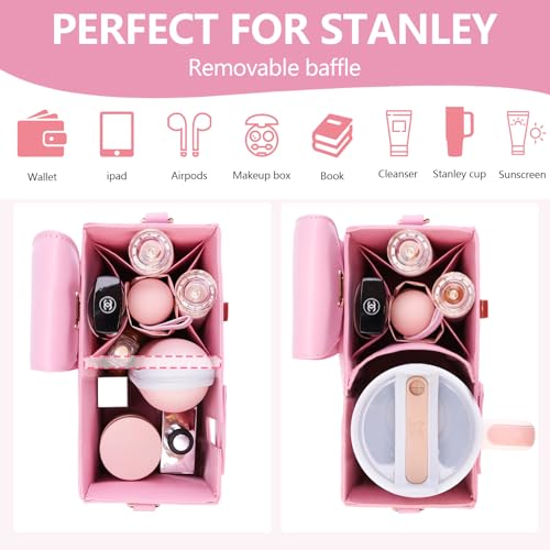 Image of Asaint Stanley Cup Purse Crossbody Bag for 40oz Tumbler with Handle, Water Bottle Purse Pocket Adjustable Strap