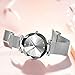 Imagen de CIVO Relojes para Mujer Reloj Damas de Malla Impermeable Cuero Lujo Minimalista Elegante Banda de Acero Inoxidable Relojes de Pulsera Moda Vestir Negocio Casual Reloj de Cuarzo Plata