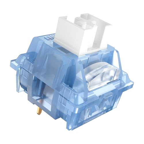 Image of Outemu 20 Pcs Keyboard Clickers for 3D Prints,Clicky Ice Blue Switches | Hot-swap Pre-Lubred 3-Pin Switches,Office,MX Style Crisp Click Sound for Mechanical Gaming Keyboards & 3D Printed Fidgets