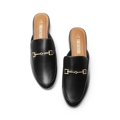Image of DREAM PAIRS Mules for Women Flats Slip on Comfortable | Pointed Toe Slip on Slides Buckle Lightweight Loafers Shoes for Office Work Business and Casual Wear