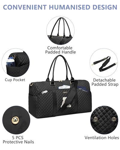 Image of Women Weekender Travel Duffle Bag: Initial Duffel Overnight Bags with Shoe Compartment Large Carry on Tote with Toiletry Bag Weekend Traveling Yoga Gym Hospital Bag for Women with Wet Pocket Letter A