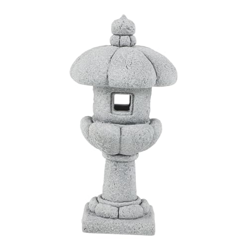 TOYZFRIENDY Miniature Japanese Stone Lantern Pagoda for Zen Garden Decoration Outdoor-ready Pavilion Statue with Removable Top for Aquarium and Patio Micro Landscape Enhances Meditation and