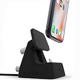 ElevationDock 4 - iPhone Dock, MFi-Certified, One Hand Undocking & Adjustable for Cases. (Matte Black) iPhone Xs/Xs Max/XR/X /8/8 Plus/ 7/7 Plus