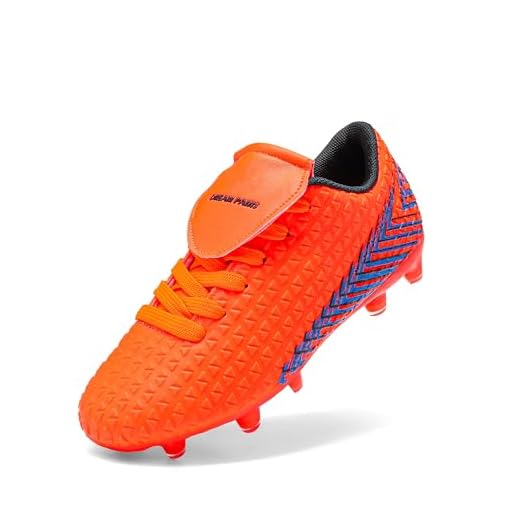 DREAM PAIRS Boys Mega-2k Soccer Cleats Football Shoes Orange Black Size 13 Little Kid