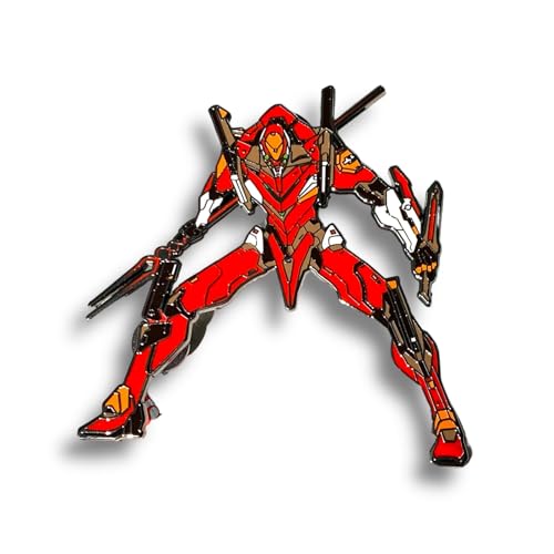 Broche Evangelion XL en émail dur finitions premium de Asuka et Rei Ayanami