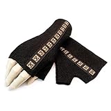  extravagante Stulpen Armstulpen Pulswärmer aus Walk Wollboucle von Beletage schwarz mit Strasssteinchen